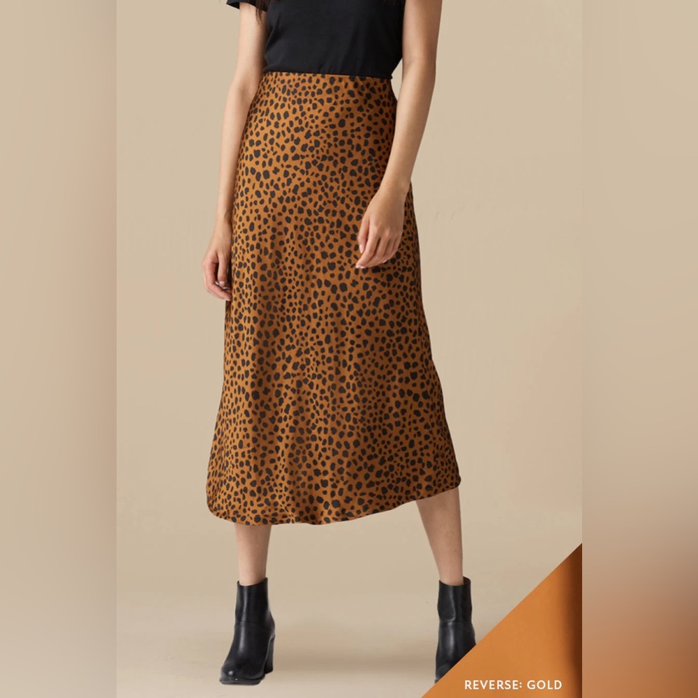 The Reversible Satin Midi Skirt
